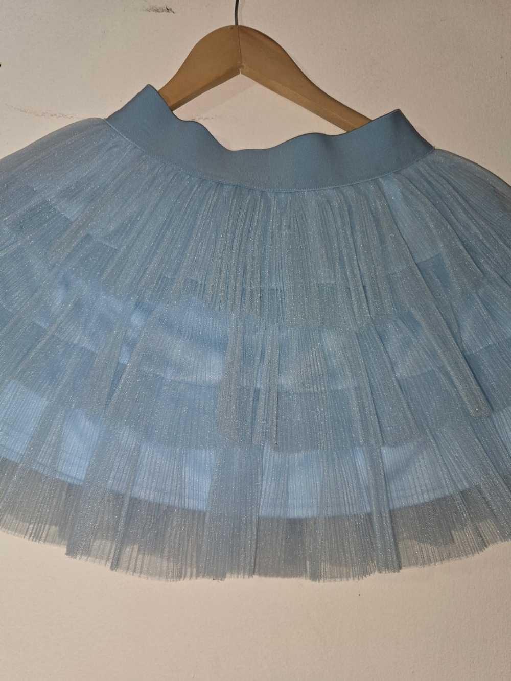 Better Be Light Blue Pleated Tulle Skirt